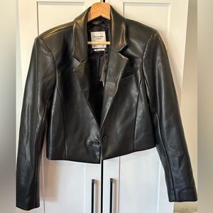 Abercrombie Cropped Leather Blazer